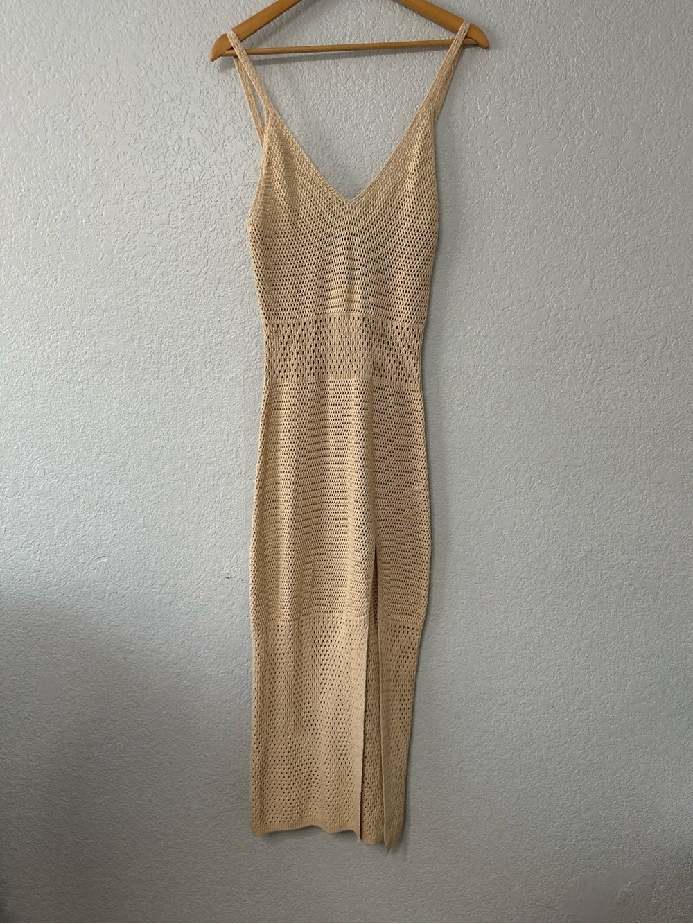 Forever 21 Crochet Midi Dress Sz S Knit Tank Beach Cover Up Summer Festival NWT - Picture 1 of 8